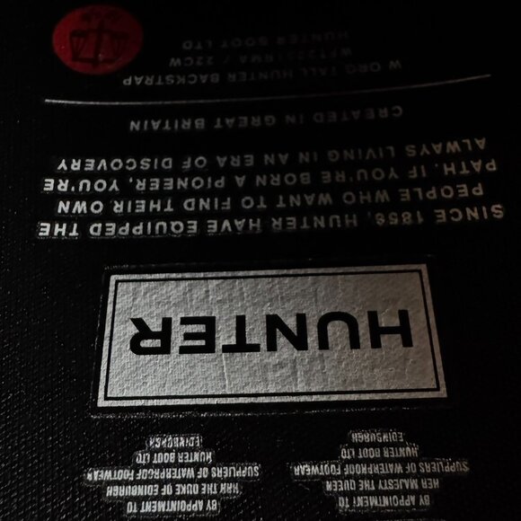 Hunter Original Women's Tall Rain Boots Black Classic Logo Preppy Farm Matte 9 - Picture 7 of 10